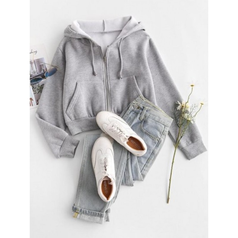 Fleece Lined Zip Up Hoodie